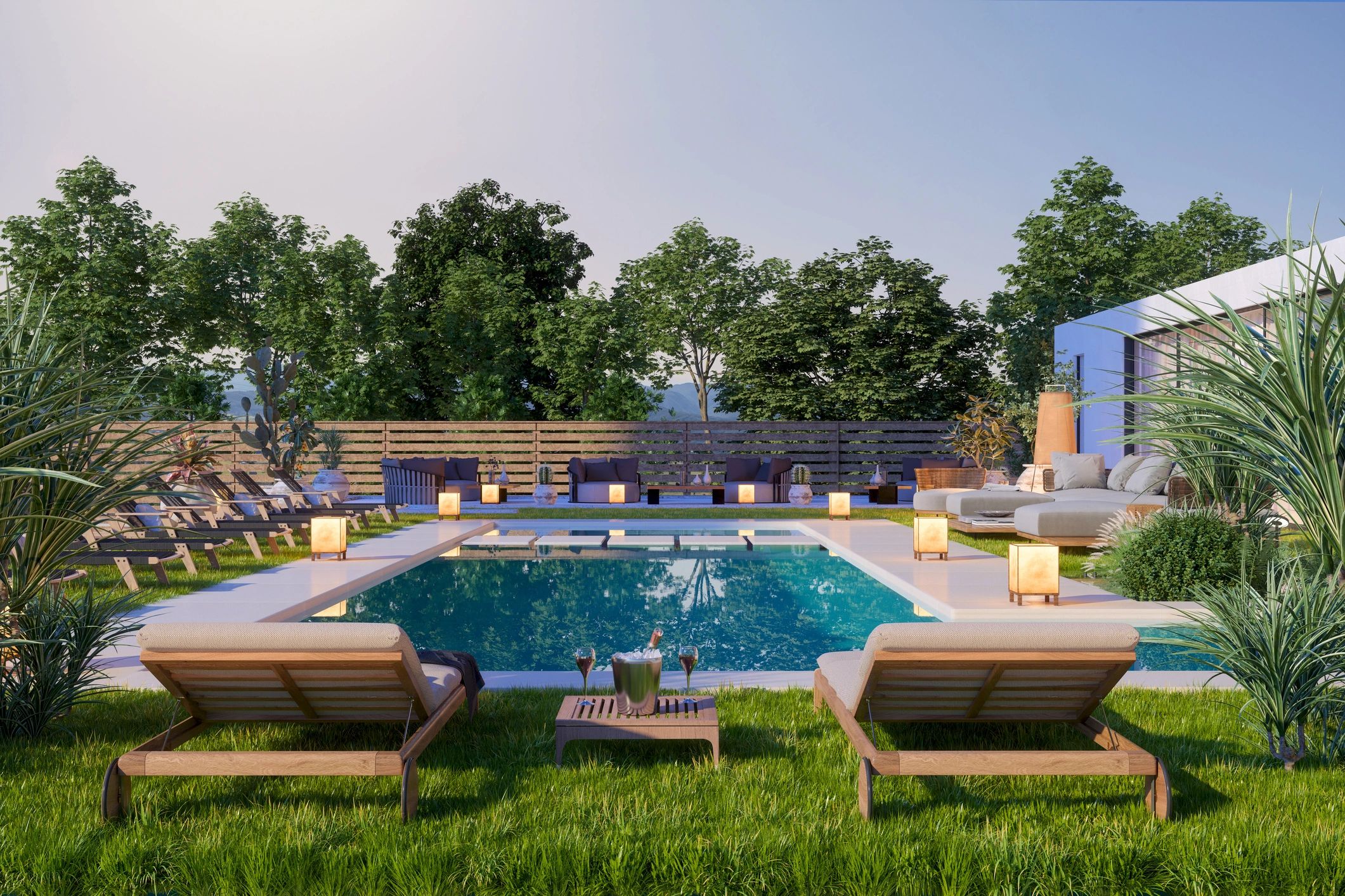 Modern home with backyard pool