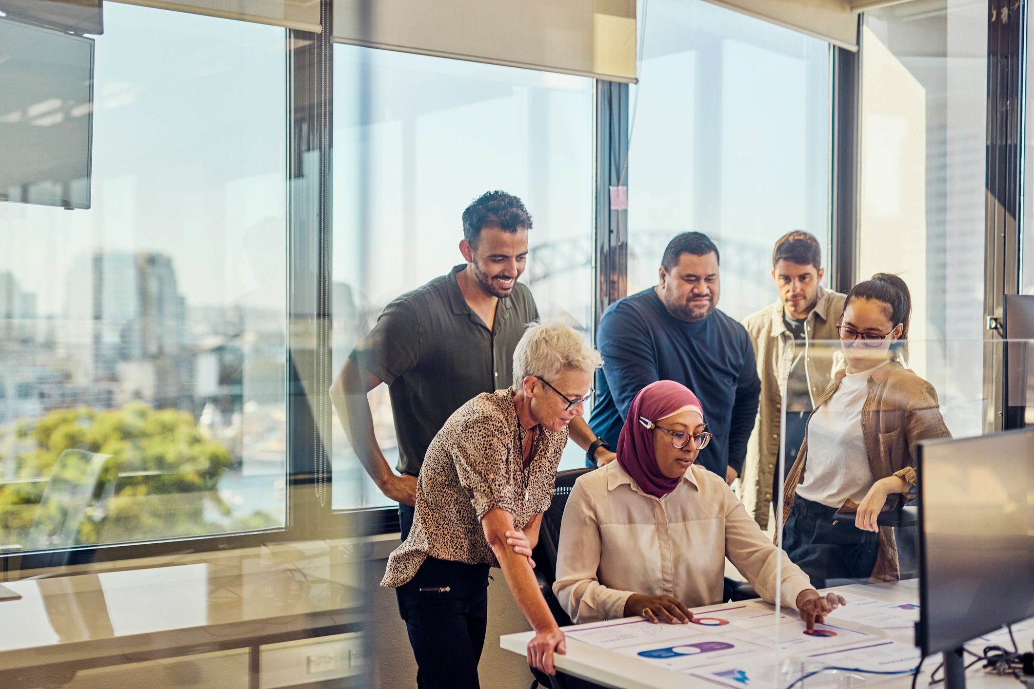 Professional team collaborating in an office