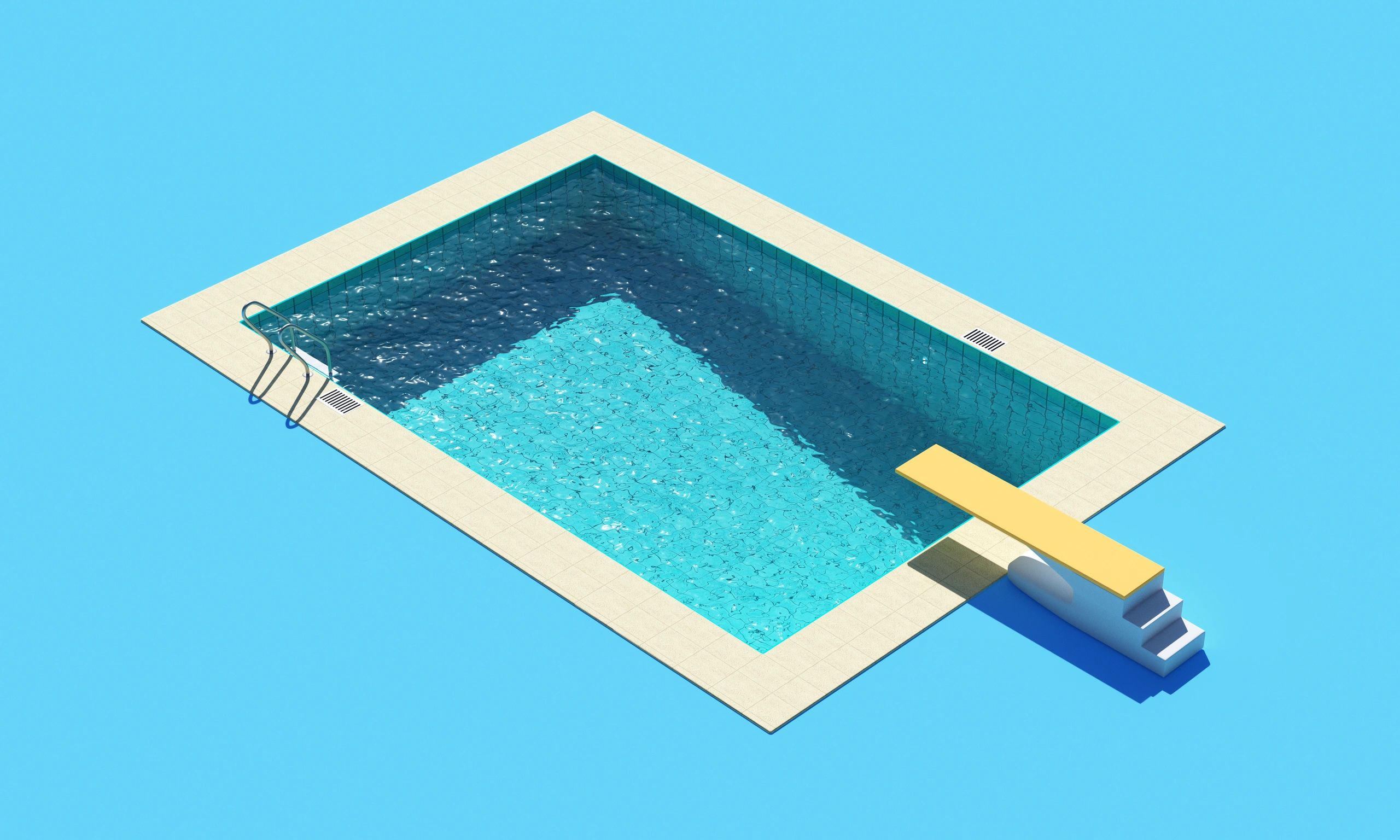 Blue swimming pool water detail