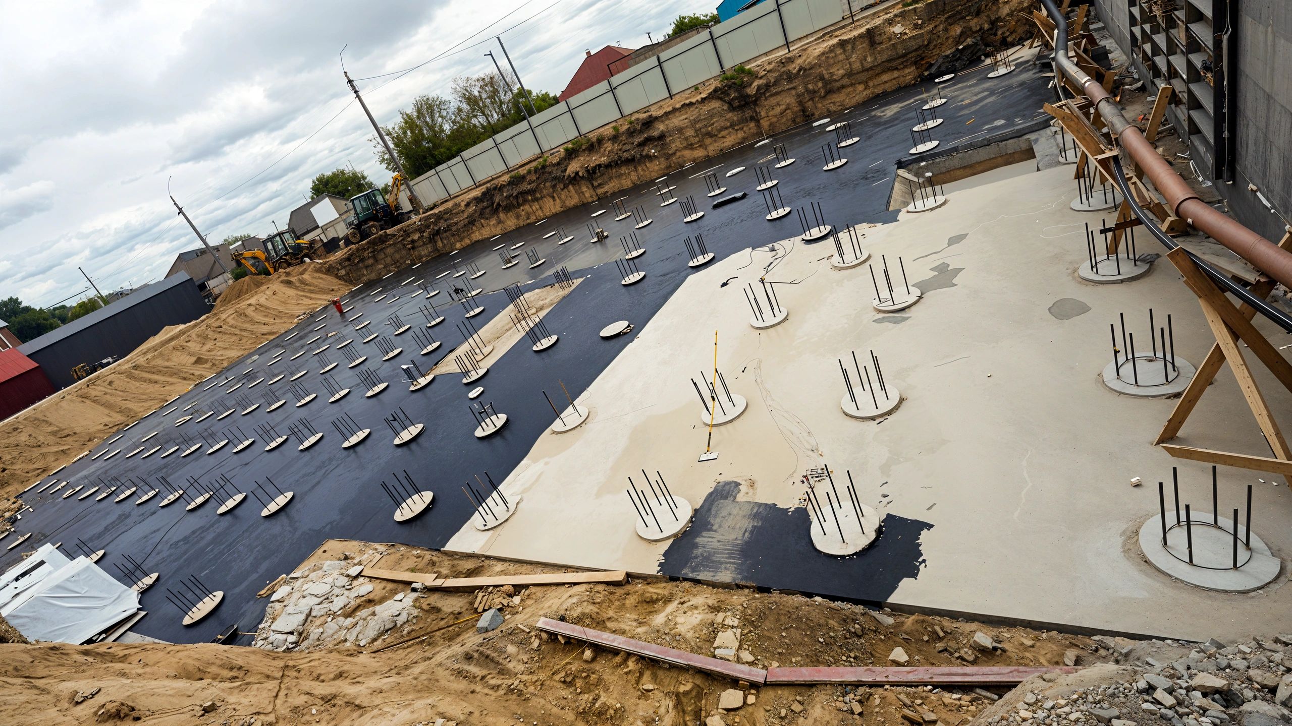 Construction plans and foundation work representing general permit submissions